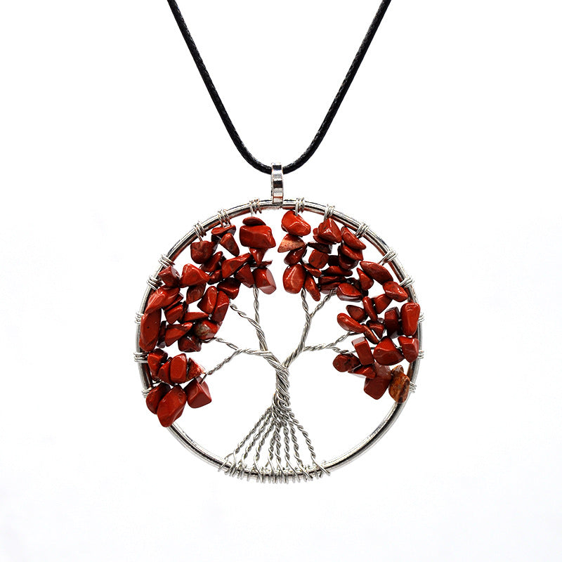 Wholesale Natural Colorful Crystal Life Tree Necklace